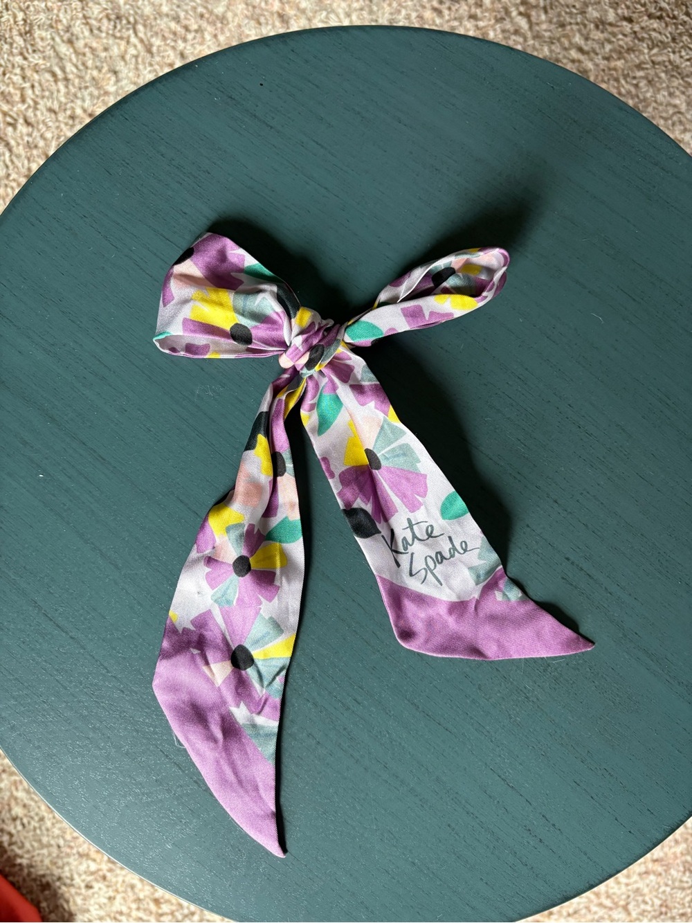 Kate Spade Lilac Floral Skinny Silk Scarf